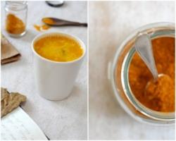 Рецепт - Витаминный напиток долголетия - Шаг 2 -  В холодную воду добавьте все специи и имбирь и хорошенько размешайте. Затем залейте кипящей водой и снова перемешайте.